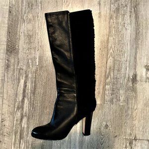 Black Stacked Heel Boot